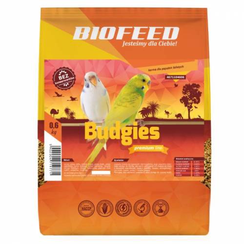 Biofeed Karma dla papużek falistych Budgies Premium 0,6kg