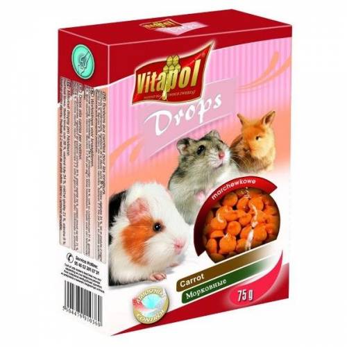 Vitapol Karma uzupełniająca dropsy marchewkowe dla gryzoni królika 75g