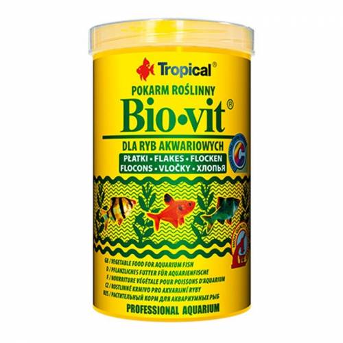 Bio-Vit Roślinny pokarm w płatkach dla ryb roślinożernych 1000ml Tropical