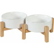 Zestaw 2 misek ceramicznych na drewnianym stojaku 2x0,3l Zolux