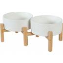 Zestaw 2 misek ceramicznych na drewnianym stojaku 2x0,7l Zolux