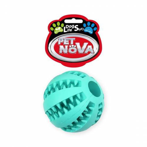 Piłka dental Baseball z naturalnej gumy aromat miętowy 7cm Pet Nova